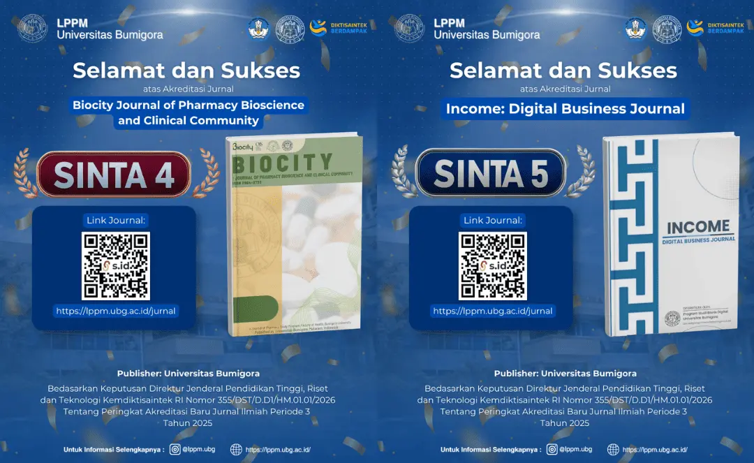Dua Jurnal Universitas Bumigora, Biocity dan Income, Resmi Raih Akreditasi SINTA dari Kemdiktisaintek